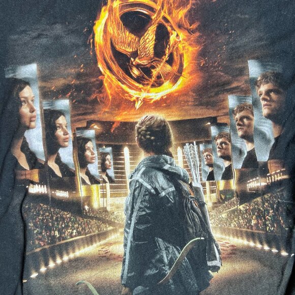 2012 The Hunger Games Movie Promo T-Shirt Graphic Tee Katniss Peeta Size S - Picture 2 of 5